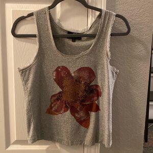 Silver True Meaning Tank with flower